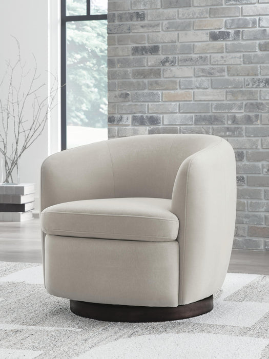 Signature Design Light Beige Swivel Accent Chair