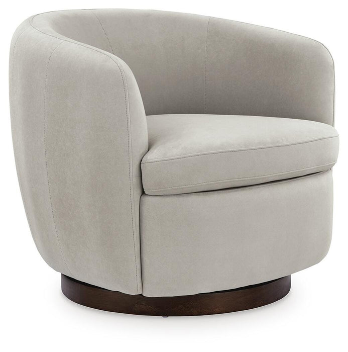 Signature Design Light Beige Swivel Accent Chair