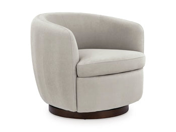 Signature Design Light Beige Swivel Accent Chair