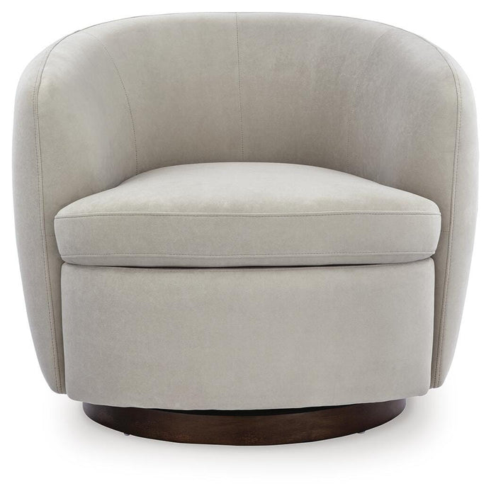 Signature Design Light Beige Swivel Accent Chair