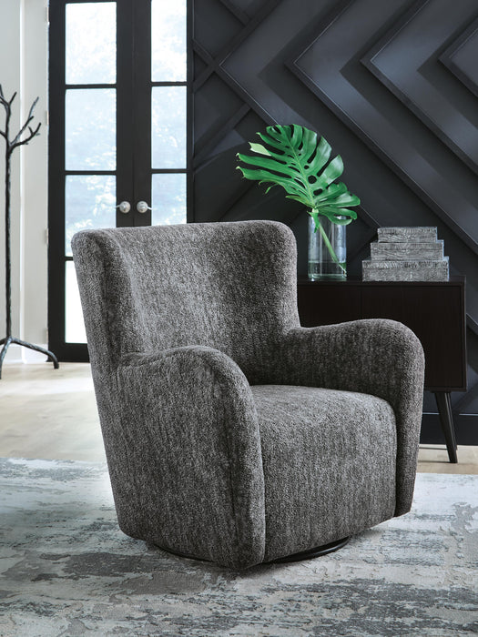 Signature Design Heather Charcoal Swivel Glider Accent Chair