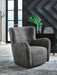 Signature Design Heather Charcoal Swivel Glider Accent Chair