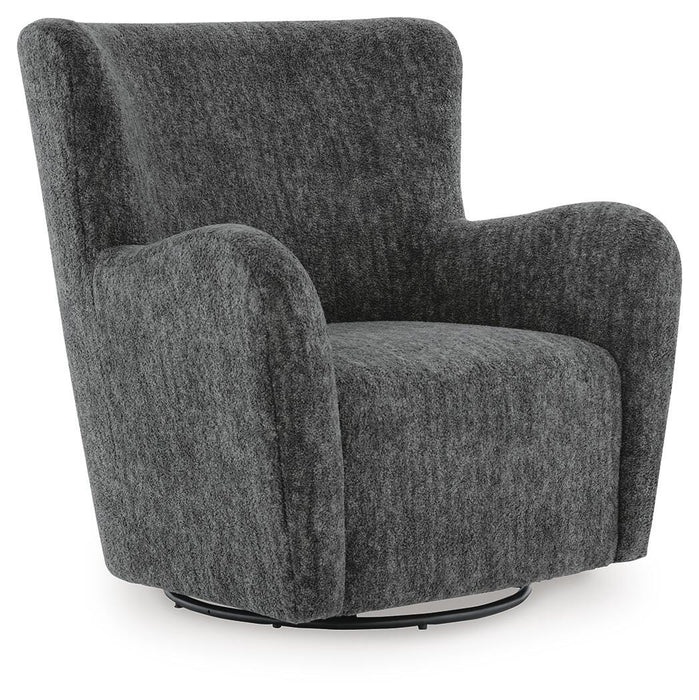 Signature Design Heather Charcoal Swivel Glider Accent Chair