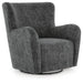 Signature Design Heather Charcoal Swivel Glider Accent Chair