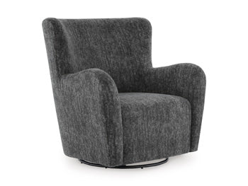 Signature Design Heather Charcoal Swivel Glider Accent Chair