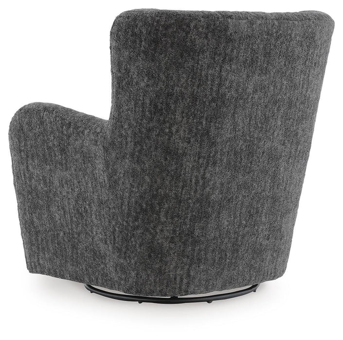 Signature Design Heather Charcoal Swivel Glider Accent Chair