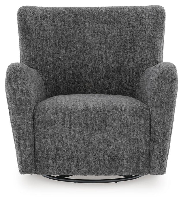 Signature Design Heather Charcoal Swivel Glider Accent Chair