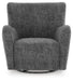 Signature Design Heather Charcoal Swivel Glider Accent Chair