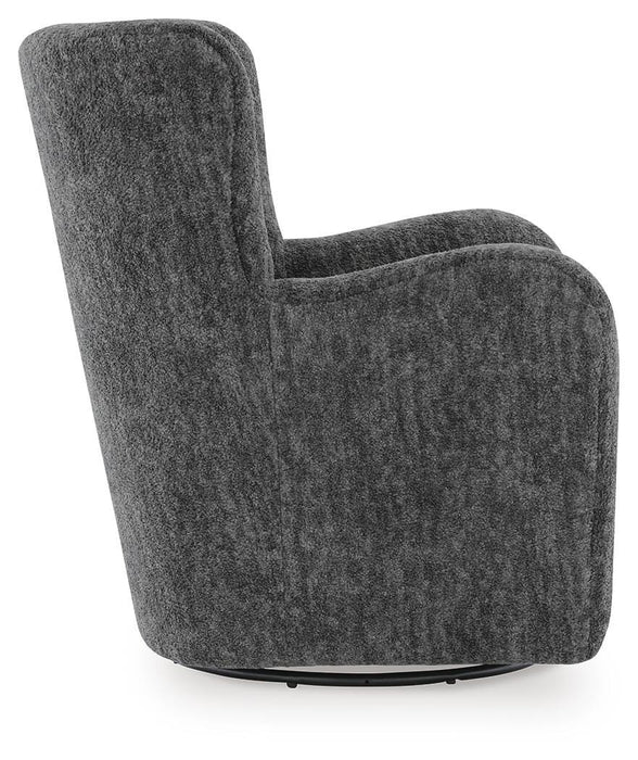 Signature Design Heather Charcoal Swivel Glider Accent Chair
