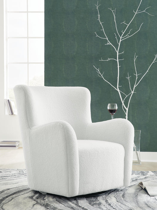 Signature Design Cream Swivel Glider Accent Chair