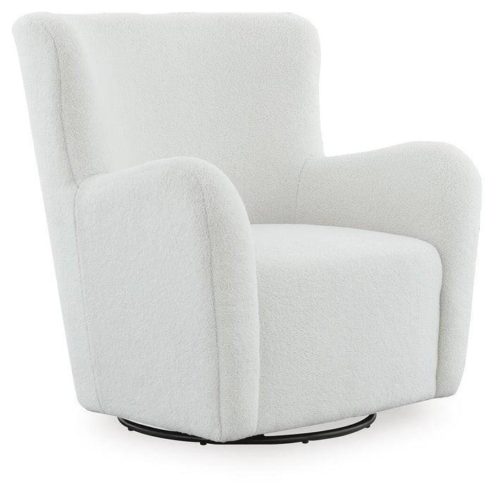 Signature Design Cream Swivel Glider Accent Chair