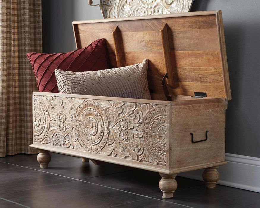 Signature Design Beige Storage Bench