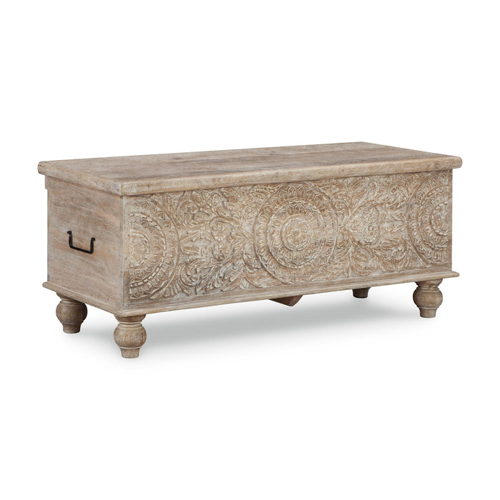 Signature Design Beige Storage Bench