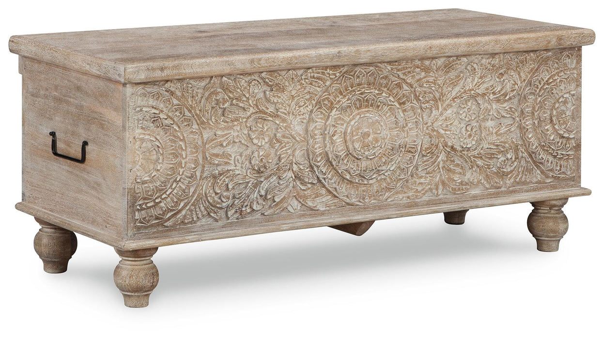 Signature Design Beige Storage Bench