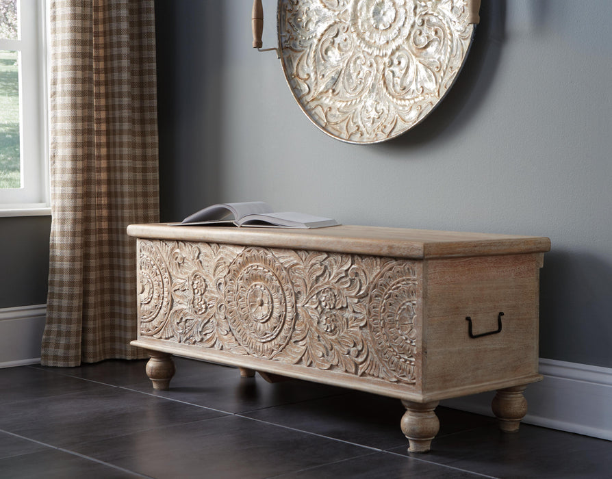 Signature Design Beige Storage Bench