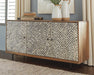 Signature Design Brown/Black/White Accent Cabinet