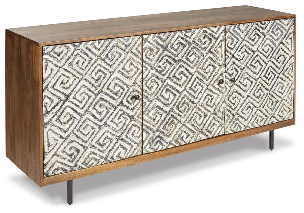 Signature Design Brown/Black/White Accent Cabinet