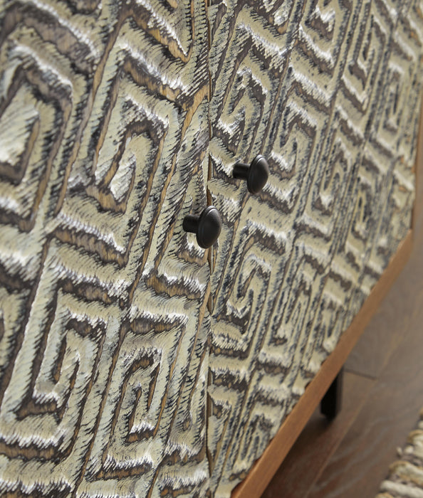 Signature Design Brown/Black/White Accent Cabinet