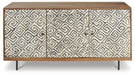 Signature Design Brown/Black/White Accent Cabinet