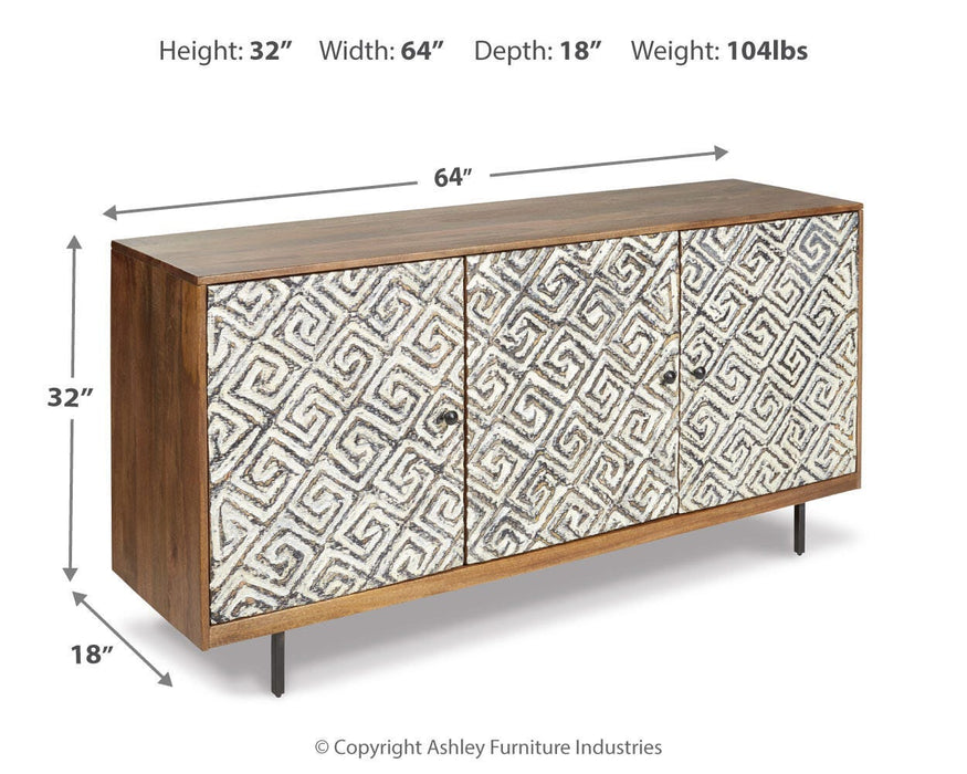 Signature Design Brown/Black/White Accent Cabinet
