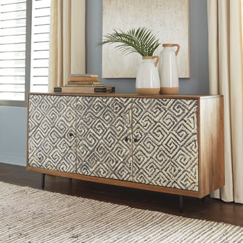 Signature Design Brown/Black/White Accent Cabinet