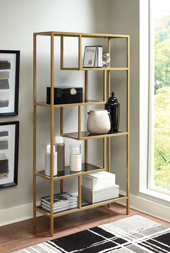 Signature Design Gold Finish Bookcase
