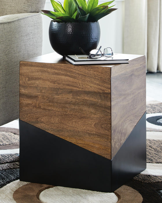 Signature Design Brown/Gunmetal Accent Table