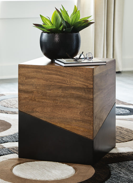 Signature Design Brown/Gunmetal Accent Table