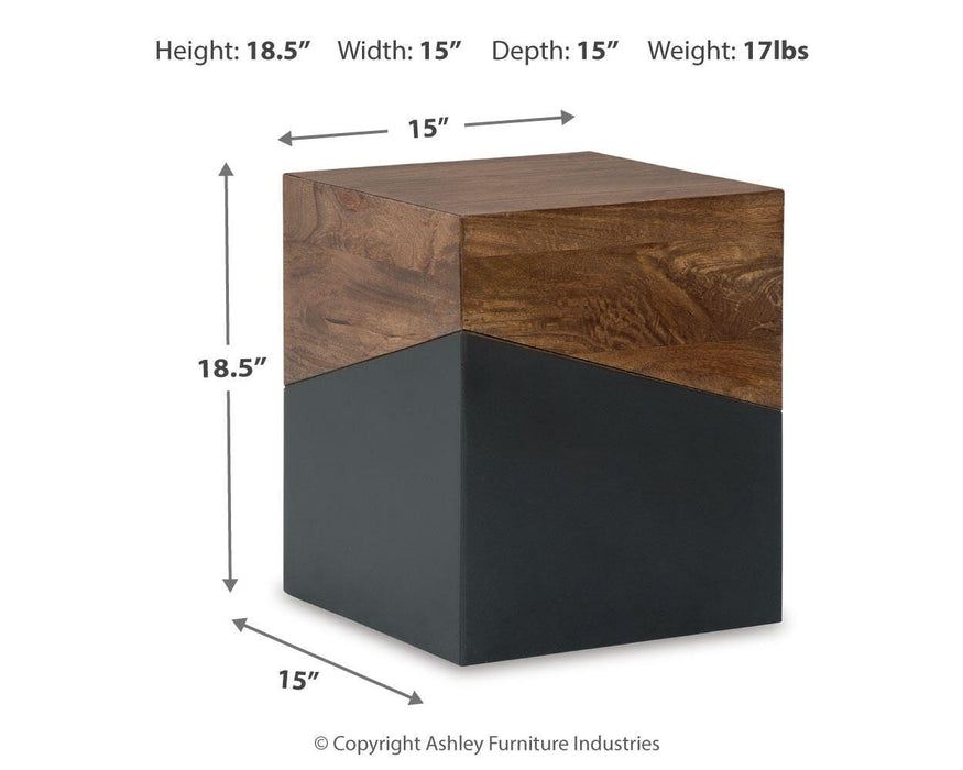 Signature Design Brown/Gunmetal Accent Table