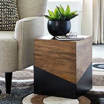 Signature Design Brown/Gunmetal Accent Table