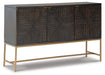 Signature Design Brown/Gold Finish Accent Cabinet