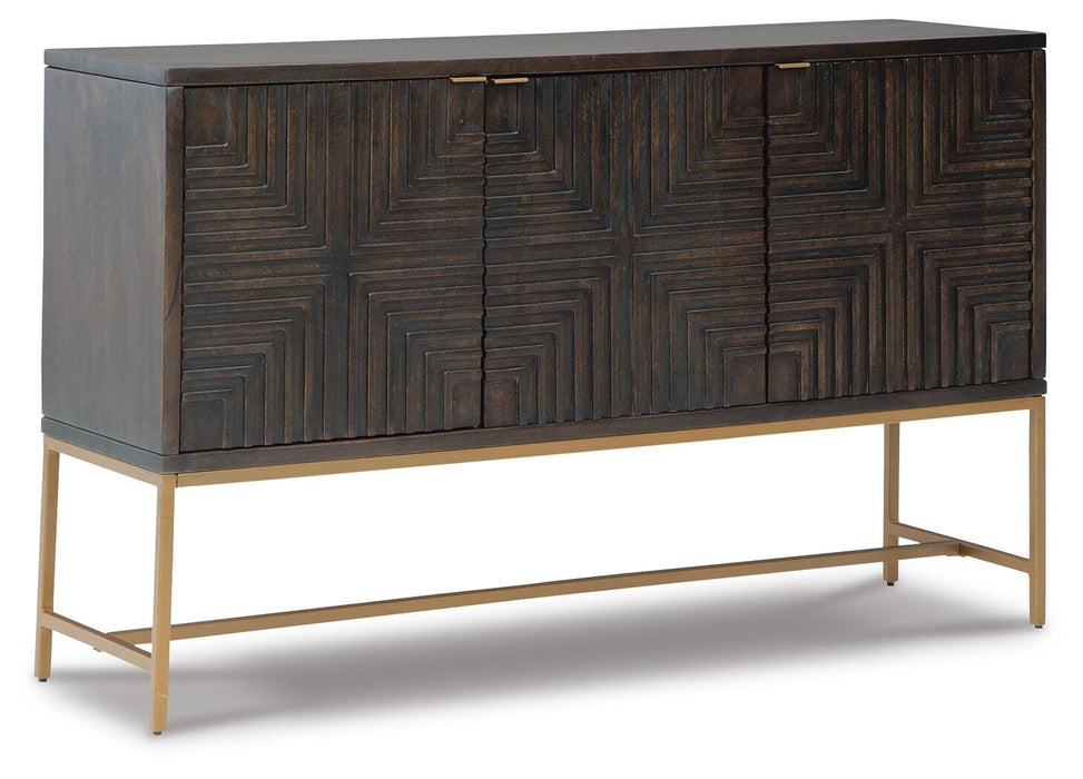 Signature Design Brown/Gold Finish Accent Cabinet
