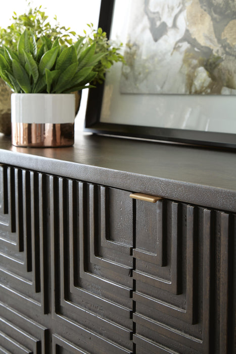 Signature Design Brown/Gold Finish Accent Cabinet