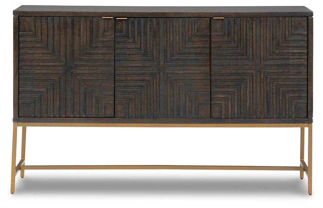 Signature Design Brown/Gold Finish Accent Cabinet
