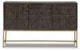 Signature Design Brown/Gold Finish Accent Cabinet