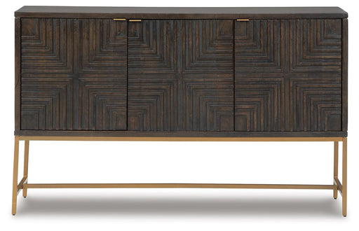 Signature Design Brown/Gold Finish Accent Cabinet