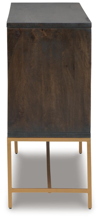 Signature Design Brown/Gold Finish Accent Cabinet