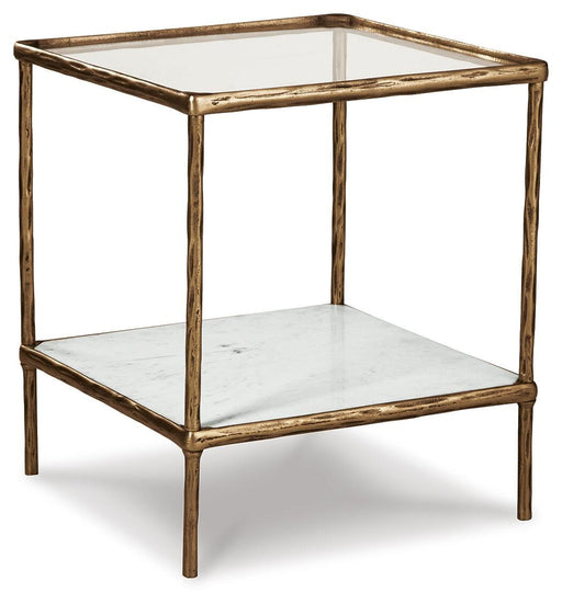 Signature Design Antique Brass Finish Accent Table