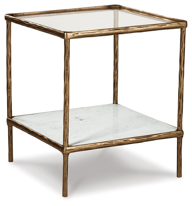 Signature Design Antique Brass Finish Accent Table