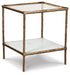 Signature Design Antique Brass Finish Accent Table
