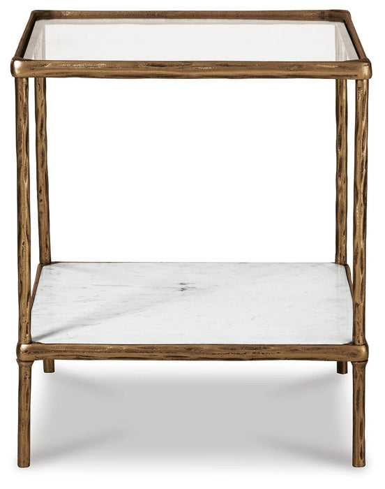 Signature Design Antique Brass Finish Accent Table