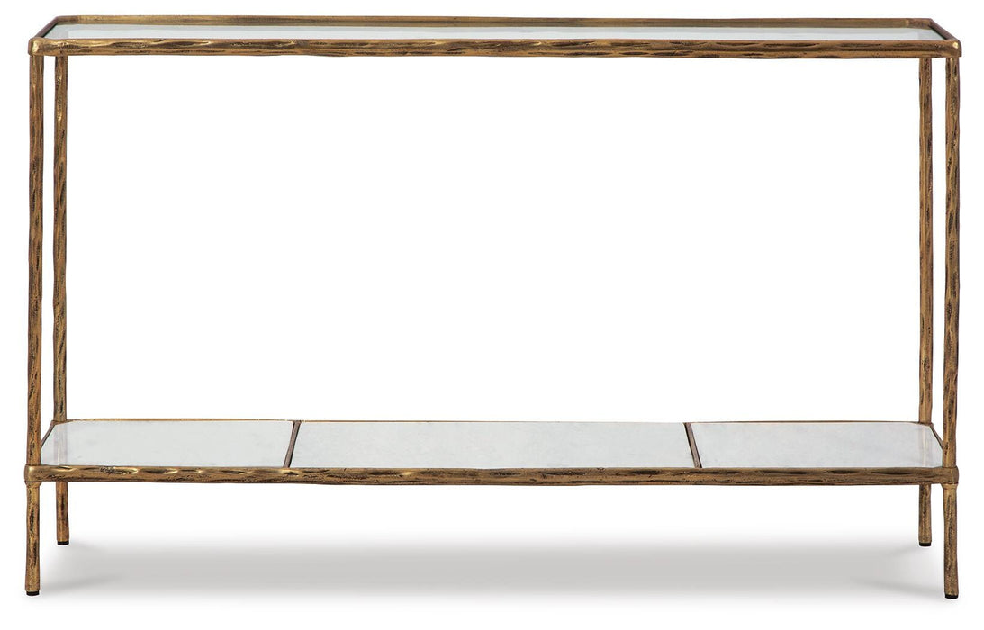 Signature Design Antique Brass Finish Console Sofa Table