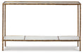 Signature Design Antique Brass Finish Console Sofa Table