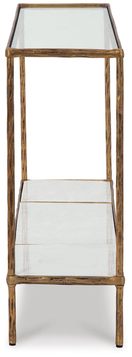 Signature Design Antique Brass Finish Console Sofa Table