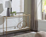 Signature Design Antique Brass Finish Console Sofa Table