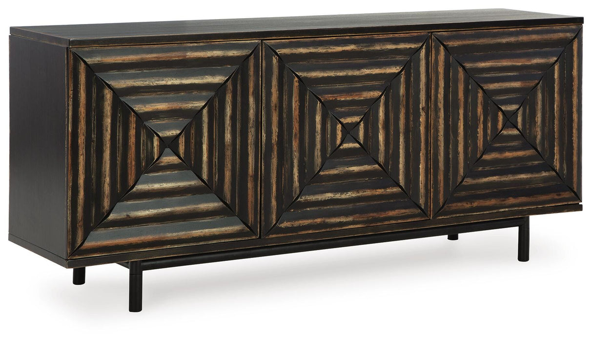 Signature Design Distressed Black Accent Cabinet