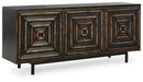 Signature Design Distressed Black Accent Cabinet
