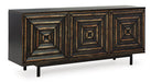 Signature Design Distressed Black Accent Cabinet