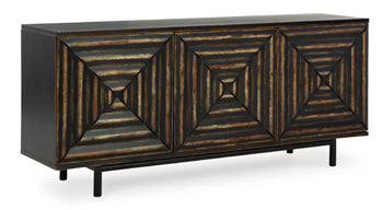 Signature Design Distressed Black Accent Cabinet