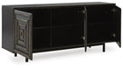 Signature Design Distressed Black Accent Cabinet
